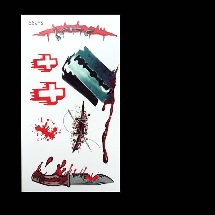 Simulation Prank Fake Wound Tattoo Sticker d13d4819 6a5e 44c3 a796 385f33ae4ffb