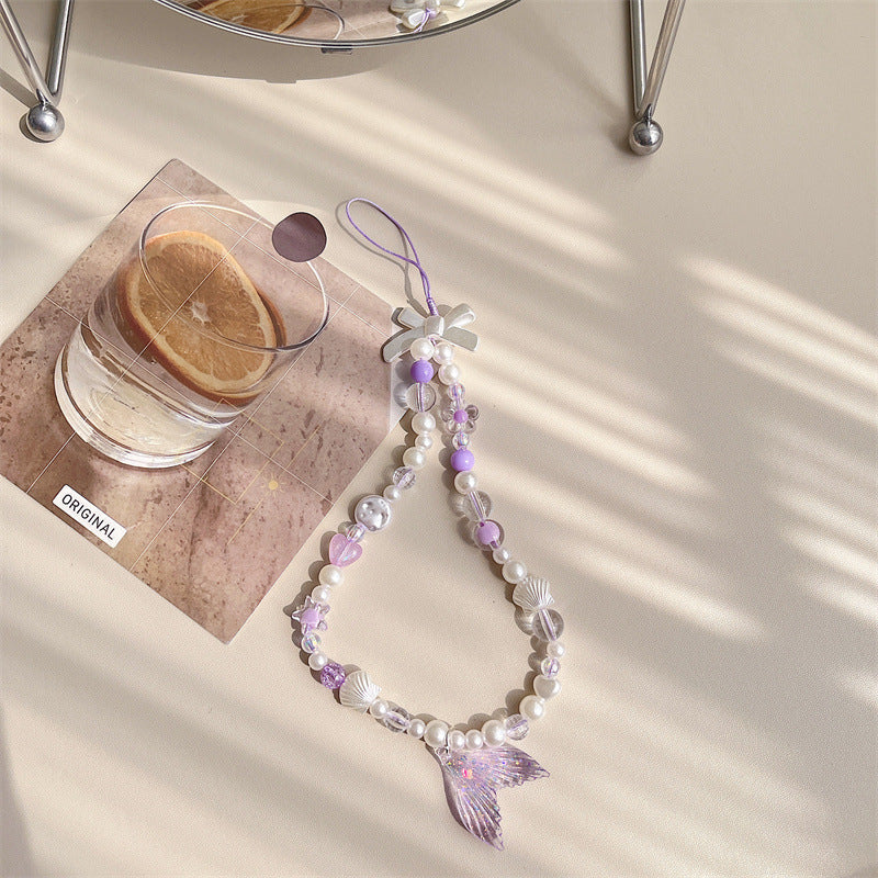 INS Wind Bow Fishtail Phone Case Bracelet Beaded Strap d1400234 ff4f 47fd 95f4 eed32e7e5f50