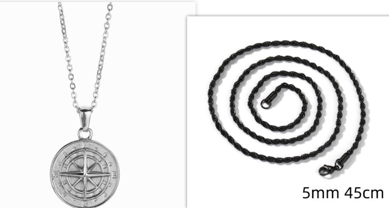 Stainless Steel Compass Circular Necklace d148e7b3 a4b0 4cc4 af4b 859681a25694