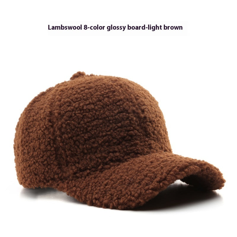 Baseball Cap Fashion Retro Solid Color Lamb Wool Curved Brim d1672fb7 52ca 42fe 914b 938f02ca2856 trans