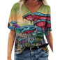 Oversized Loose V-neck Printed Short-sleeved T-shirt d17ca692 bb3d 44bc abd7 bdb16555e464