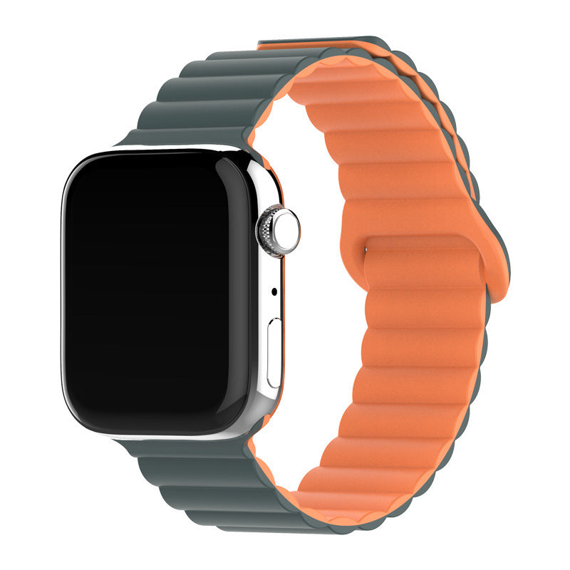 Two-color Silicone Magnetic Back Ring Buckle Watch Band d18c1712 f0c6 46f1 8efd 3d0d3987fbe1