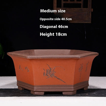 Purple Sand Flowerpot Breathable Bonsai Pot Orchid Pots Banyan Potted Green Radish d1acecc3 e1b6 47de 8a15 0e64d827cdac