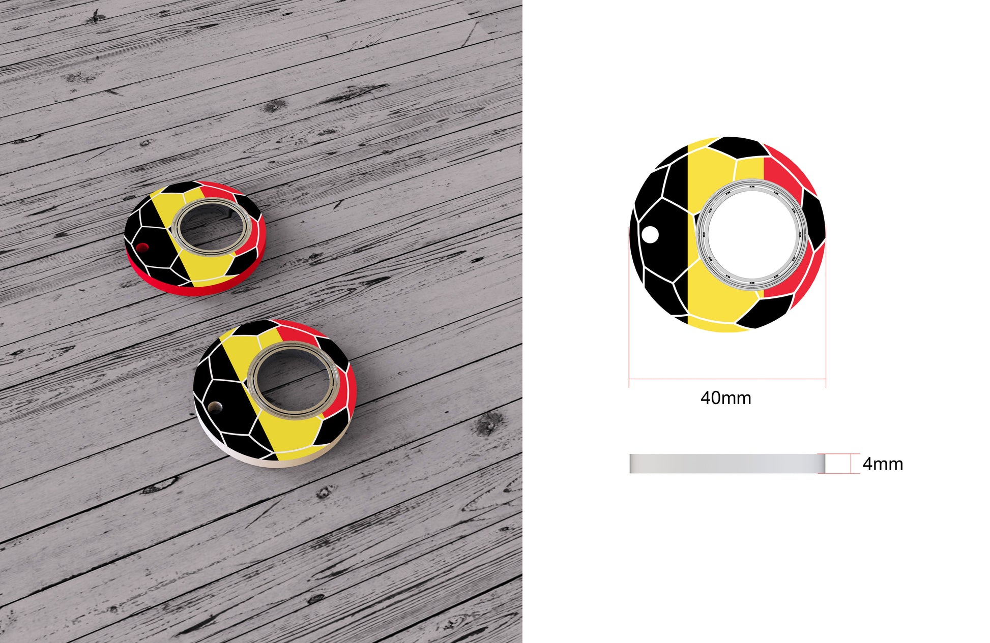 Creative Football World Cup Fidget Spinner Toy Keychain Hand Spinner Anti-Anxiety Toy Relieves Stress Finger Spinner Keychain