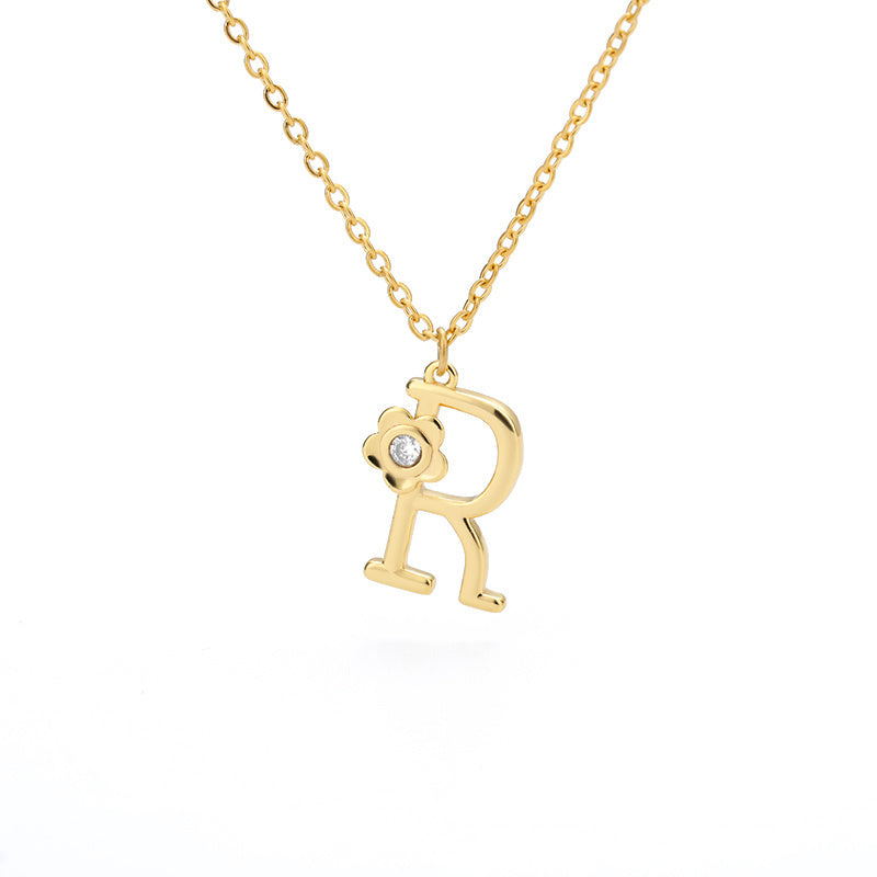 Rose English Alphabet Pendant Necklace d1c5096a 4c86 4848 be19 5acd02eecfe4
