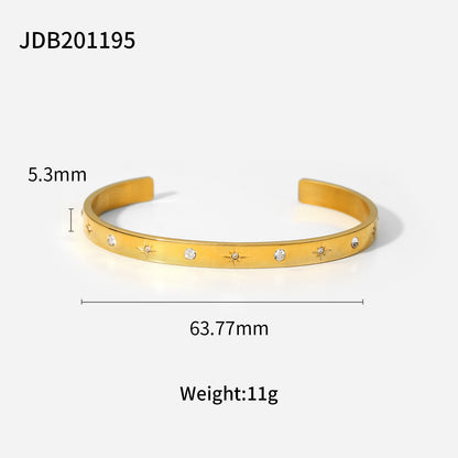Fashionable And Versatile Gold-plated Stainless Steel Bracelets With Zirconia d1ebf495 a5c2 4e57 aaf3 cbc4f3ca5256