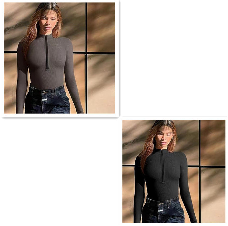Fashion Long Sleeve Zipper Jumpsuit Seamless Slimming Shapewear For Women Romper d1fa6193 914f 4dbf b4f1 b2bc3d147e4c
