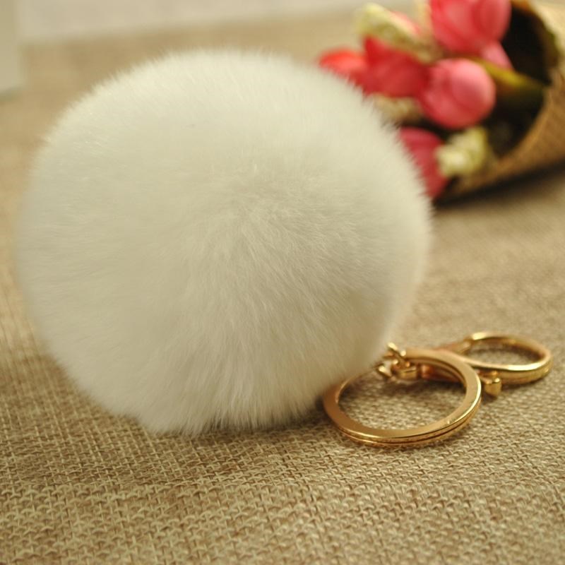Cute Rex Rabbit Fur Ball Keychain d20a2c59 5b77 4611 99de 57318aae6dbb