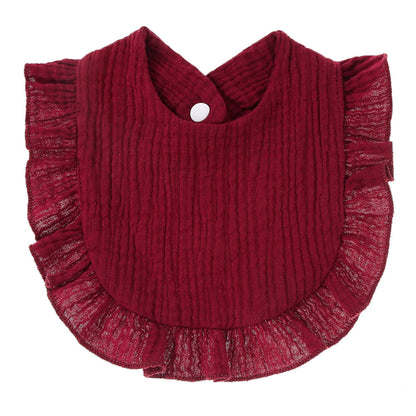 Ruffled Cotton Gauze Lace Bib Saliva Pocket d219cba3 13ed 47ae a974 ae5e986f9271