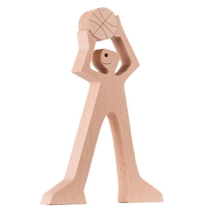 DIY Figurine Wood Dog Ornament Sculpture Home Decoration A Man A Dog Wood Sculpture Christmas Gifts Model Decor d21a76da e399