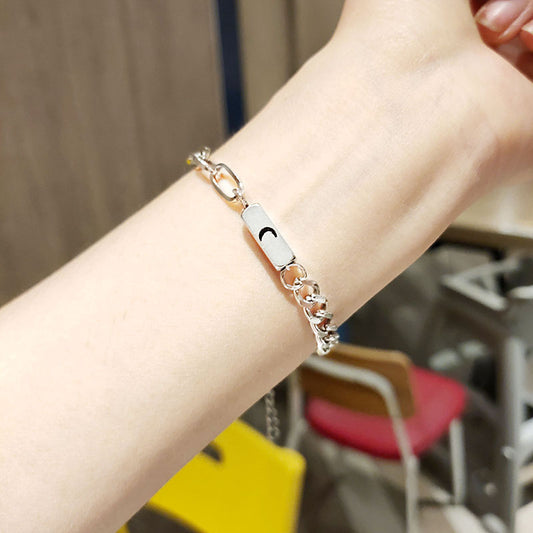 Simple Stainless Steel Sun Moon Love Couple Bracelet d21fc26f f9c7 4b30 a1ac 4b8b7d4382a7