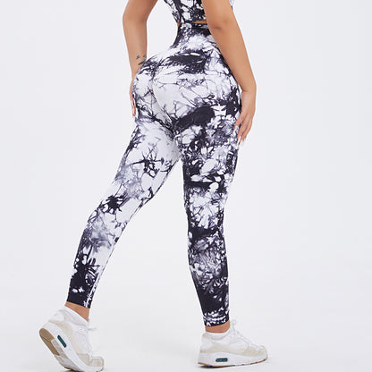 Women's One-shoulder Seamless Tie-dye Yoga Clothes Fitness Suit d23bb323 c06c 43c8 a2a4 b15d3a04bd67
