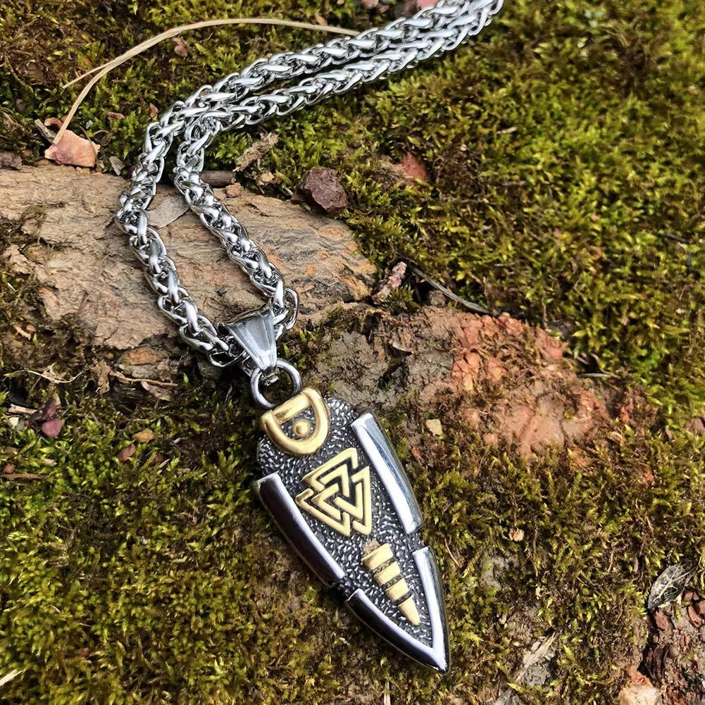 Stainless Steel Viking Arrow Pendant Triangular Rune d247c200 ec1b 4f1f 9c9a 5d593fd97375