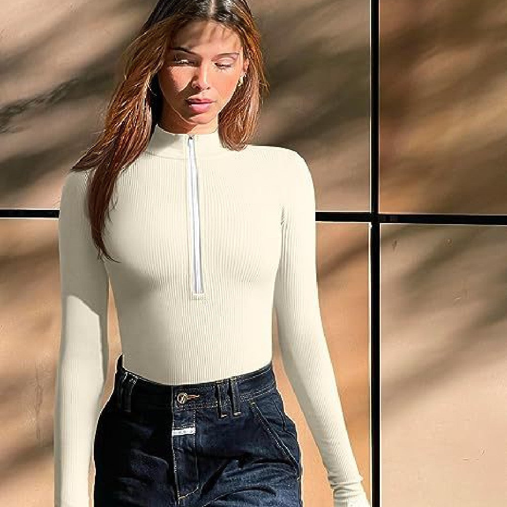 Fashion Long Sleeve Zipper Jumpsuit Seamless Slimming Shapewear For Women Romper d253f535 96ce 40b6 9edc e5f1de629e81