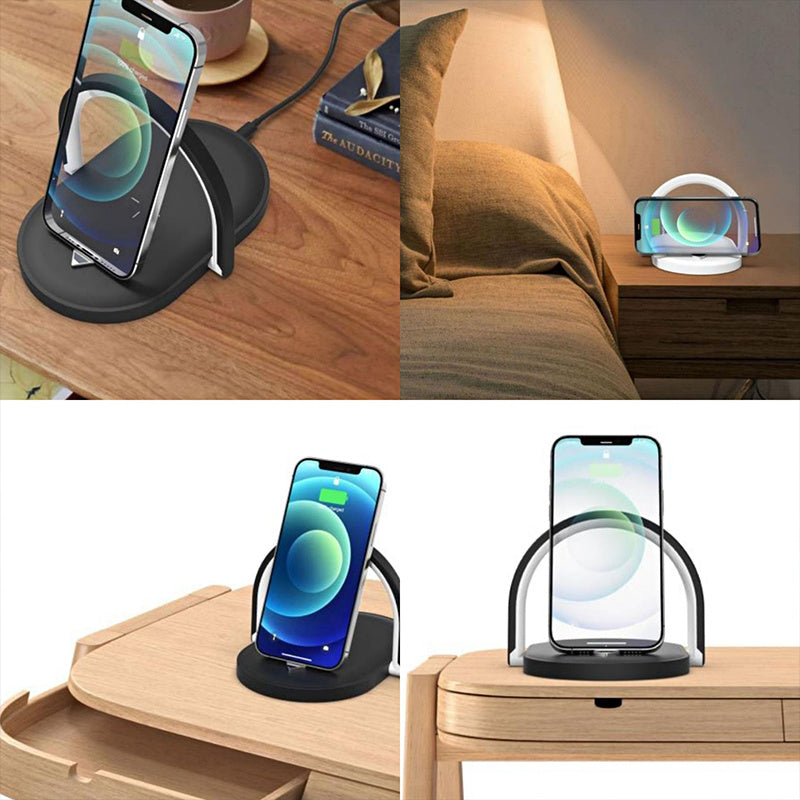 3 In 1 Foldable Wireless Charger Night Light Wireless Charging Station Stonego LED Reading Table Lamp 15W Fast Charging Light - HD Wireless Product #6