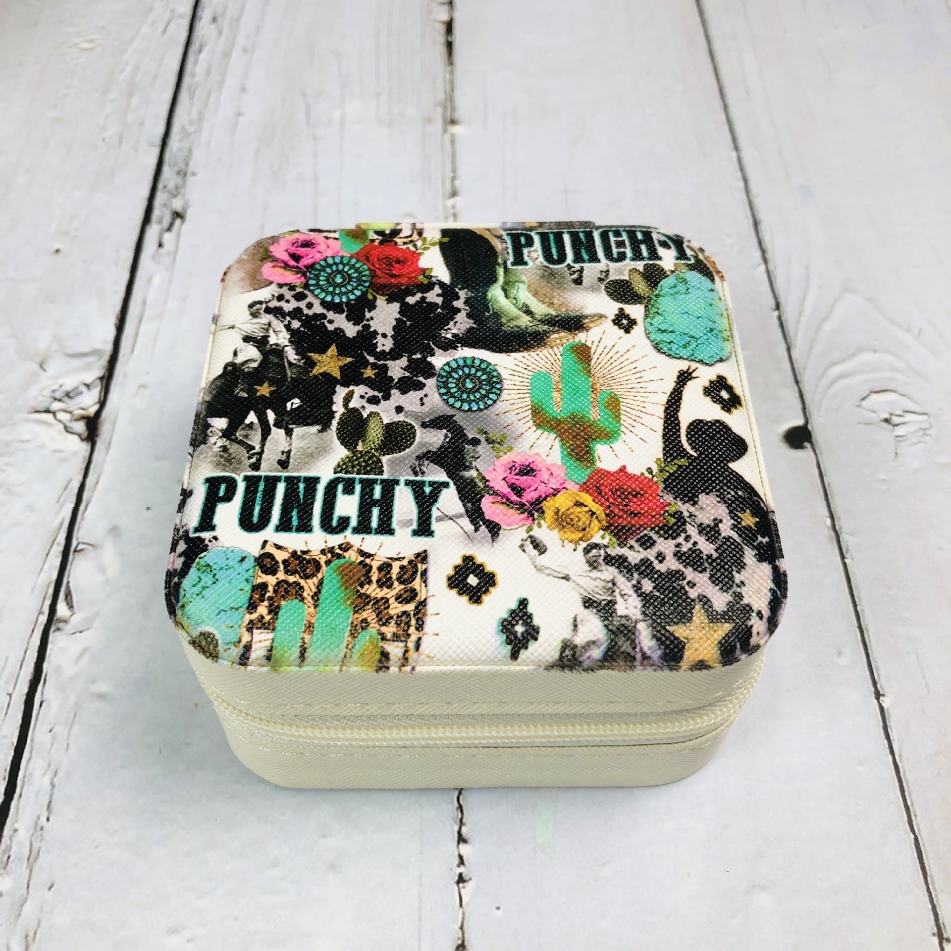 Zipper Printed Jewelry Box Easy To Carry d267fa97 32b9 4aea 9754 65939c786694