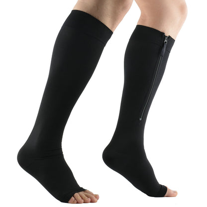 Venous Pressure Garter Zipper Mid-calf Stretch Socks Compression Sports Plus Size Zipper Socks d2815a0d 5242 461a 9446 0a71bd