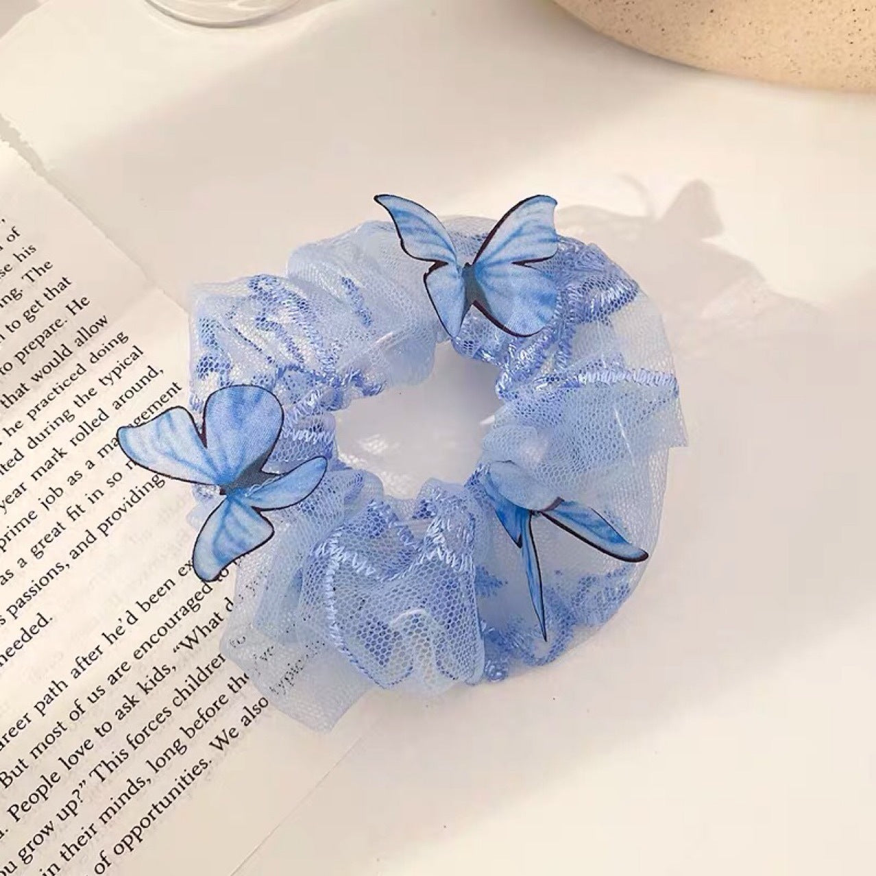 Women's Mesh Pig Intestine Ring Butterfly Hair Accessories d2919287 ea73 4c2f aad1 7f9da1cbf4bb