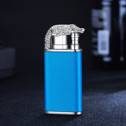 Creative Blue Flame Lighter Dolphin Dragon Tiger Double Fire Metal Winproof Lighter Inflatable Lighter d2a8098f 19ca 4801 953