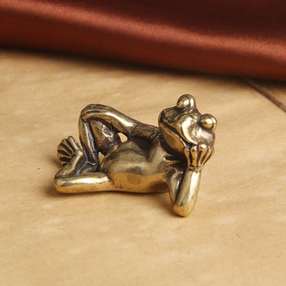 Pure Brass Old Sleeping Frog Creative Desktop Decoration d2c32c74 dbce 4b2b 9d0f 14f6d0bc5ae8