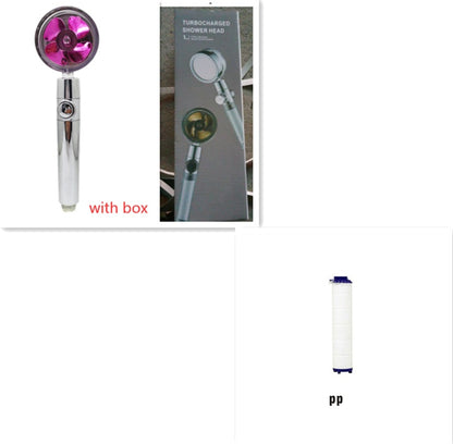 Shower Head Water Saving Flow 360 Degrees Rotating With Small Fan ABS Rain High Pressure Spray Nozzle Bathroom Accessories d2
