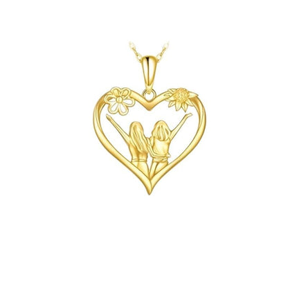 Fashion Sunflower Heart Pendant Necklace d2d6ef07 b309 4b74 b586 9000e5623f4c