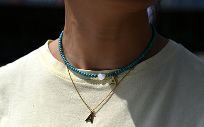 Разноцветные бусины Initial Choker для женщин из нержавеющей стали Lett