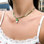 Cute Contrast Color Bead Vacation Style Necklace Summer Colorful Beaded Mushroom Necklace For Women d302ffd1 c821 435d b3eb a