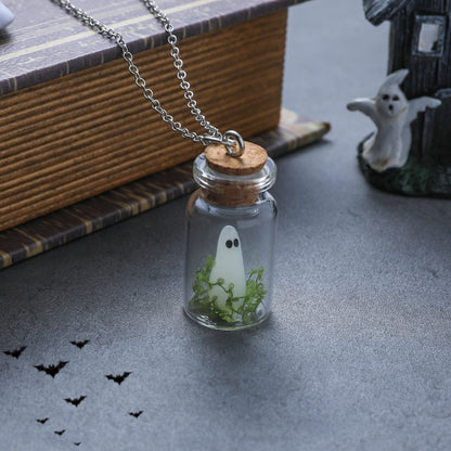 Halloween Style Luminous Ghost Drift Bottle Necklace Earrings d30dc991 7c82 4866 9a05 b5bd8a734b46