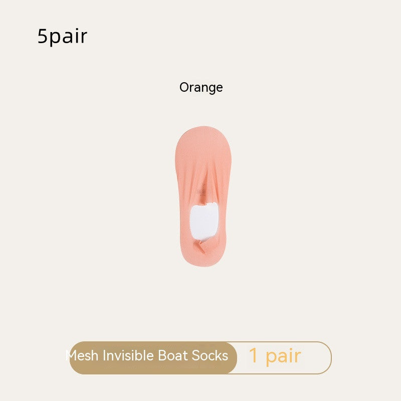 Women's Mesh Boat Socks Summer Thin Cotton Bottom Non-slip Tight Ice Silk Arbitrary Cut Women's Low Cut Invisible Socks d337e