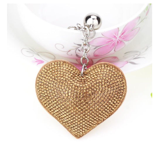 Peach Heart Hot Rhinestone Leather Advertising Keychain d33d99af 36a8 499a 9b7a 507a4c3acd65