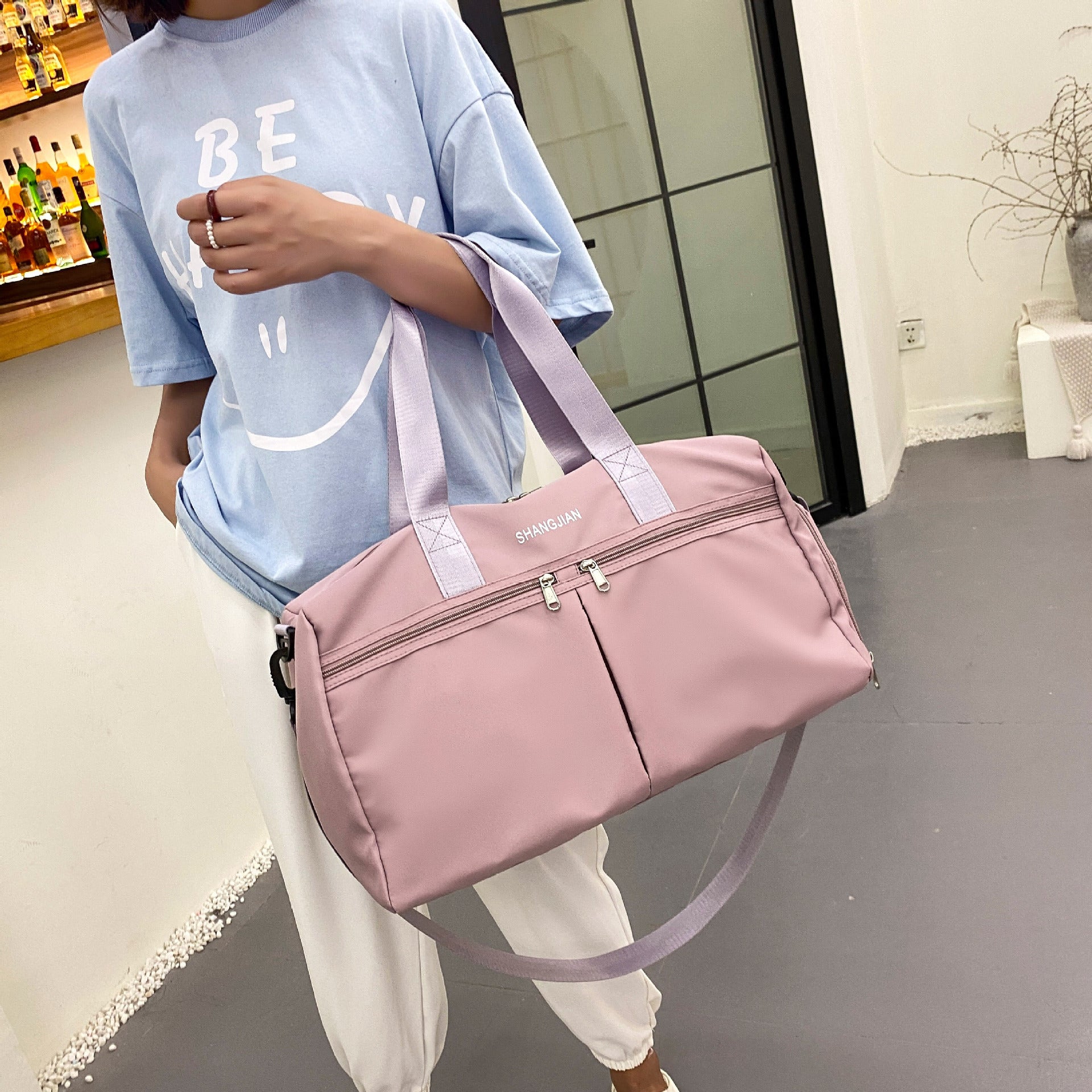 Travel Bag Women's Large Capacity Sports Fitness Portable Yoga Bag d3834cc3 32c1 4634 b4c1 b33ddfbebf0f