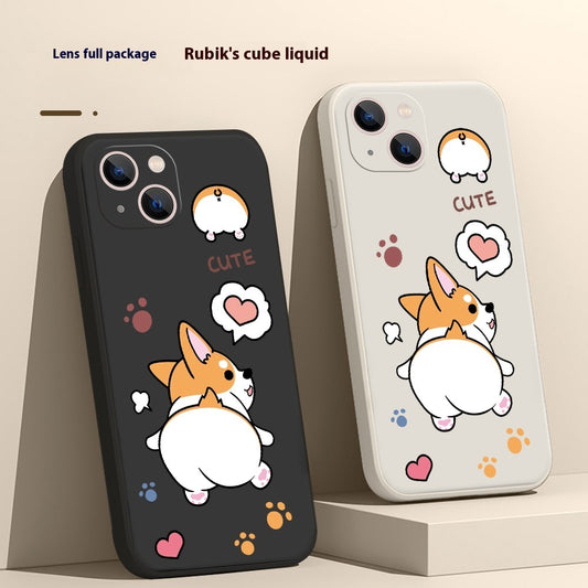 Corgi Cartoon Silicone Soft Cover Phone Case - 图片 1