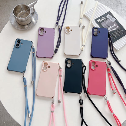 Four-corner Cross Lanyard Liquid Silicone Phone Case Soft Case - 图片 1