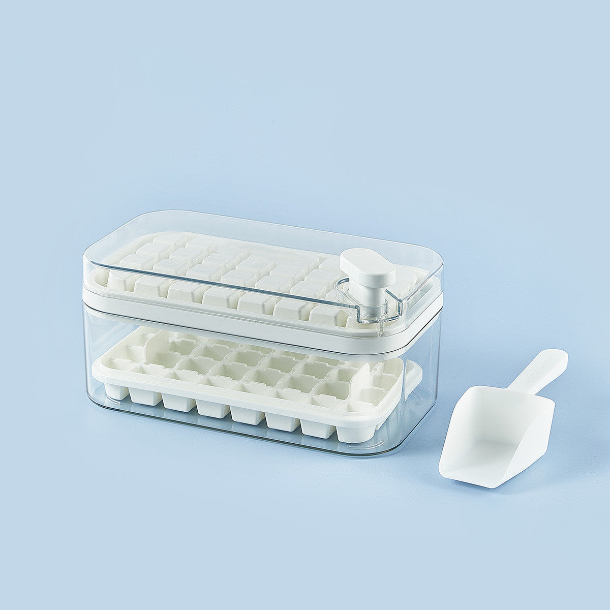 One-button Press Type Ice Mold Box Plastics Ice Cube Maker Ice Tray Mold With Storage Box With Lid Bar Kitchen Accessories d3