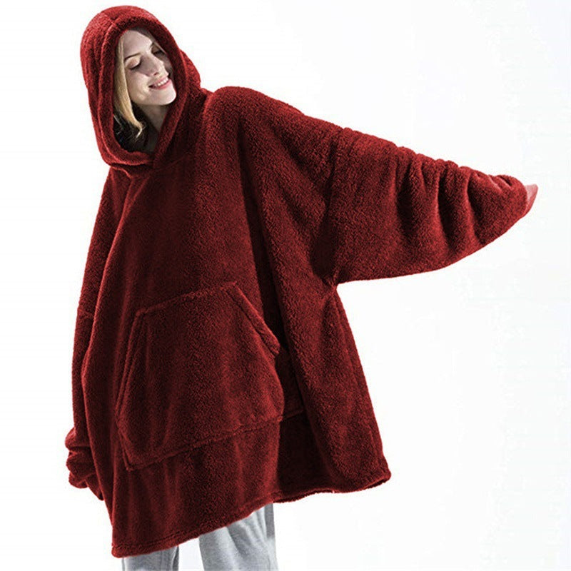 Hoodie Sweatshirt With Big Pocket Tops Sweater Comfortable Loose Double-Sided Fleece Thicker Wearable Blanket d3b41790 f329 4