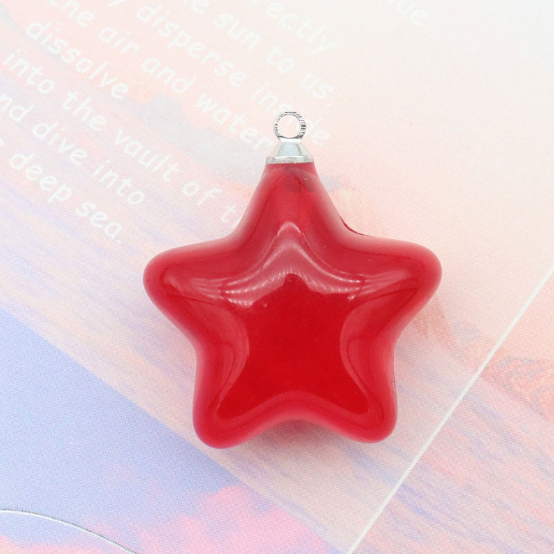 Acrylic Color Jelly Candy Color Three-dimensional Five-pointed Star Pendant d3bc1051 f14c 48c2 8972 4fd6eb4fc208
