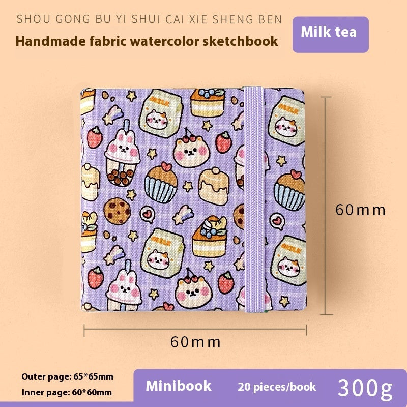 Feiluniao Watercolor Notebook Fabric Handmade Mini Portable Portable Character Sketch Hand Painted Graffiti Drawing Book - 图片 44