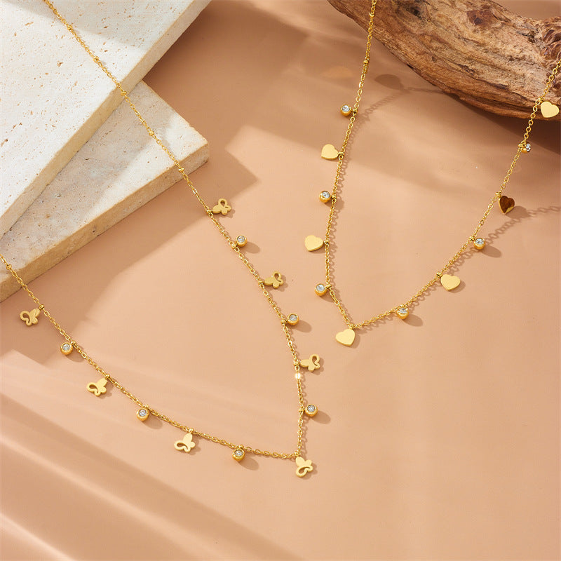 Simple Gold-plated Butterfly Wafer Accessory Pendant Chain