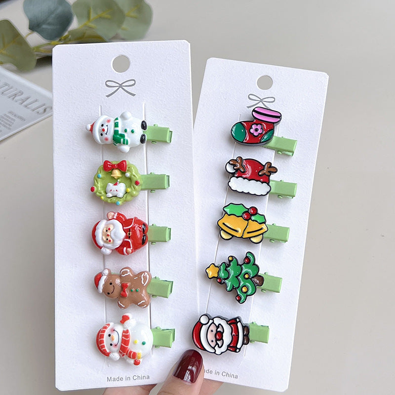 Christmas Hair Accessories Little Girl Christmas Tree Elk Barrettes d3f96140 3f13 4a21 b5ef b221ee412a33