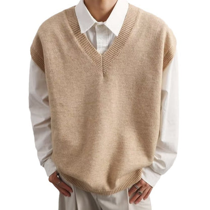 Men's V-neck Fashionable Jacket Sweater Vest Wool d3f9d100 b246 4b8c ac91 c5b977852db5