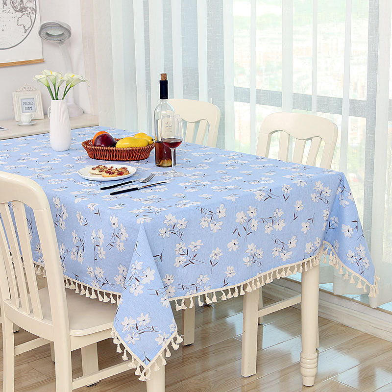Cotton And Linen Small Round Table Cloth Simple Striped d42c934d fe97 4e41 9058 6a5a048a22cb