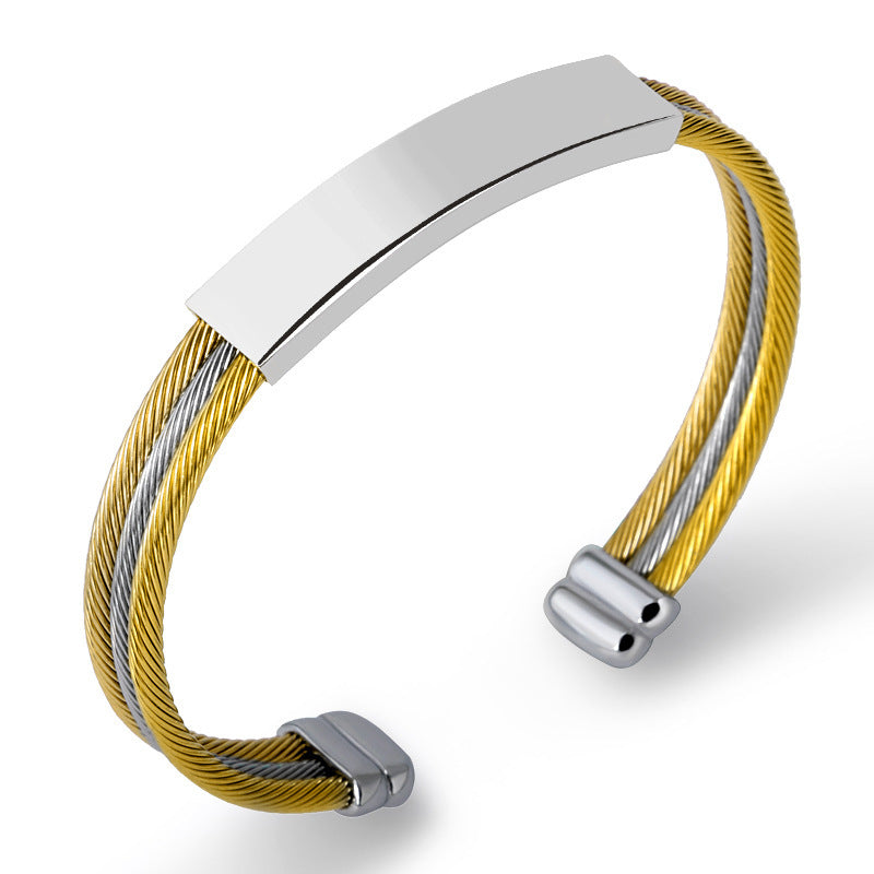 Titanium Steel Men's And Women's Couple Bracelet Wire Rope d435da97 4751 4126 ae77 38d2e6aec4a3