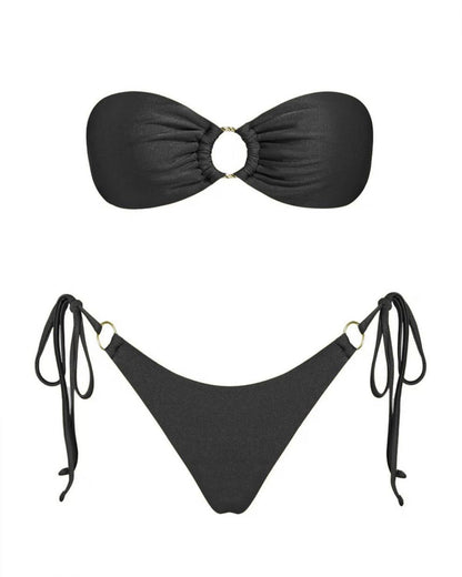 Split Swimsuit Bikini Suit Sunshine Bath Beach Tube Top Women