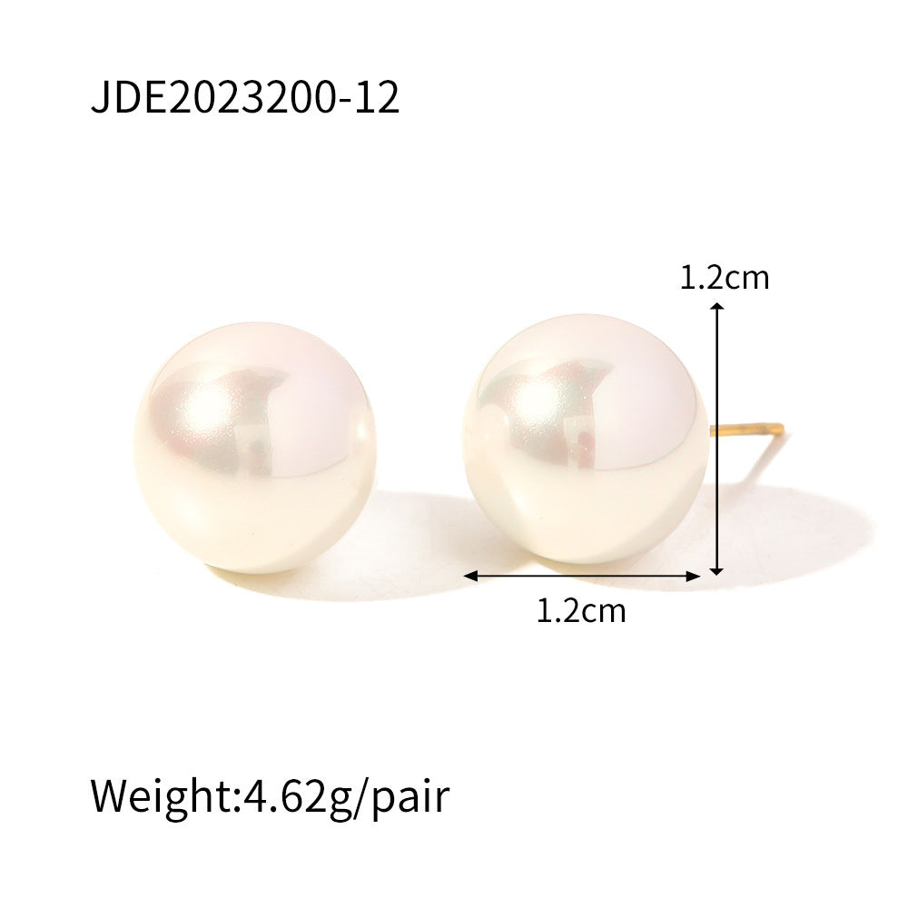 Stainless Steel Pearl Stud Earrings Titanium Steel d47b9799 013c 4802 ab10 daa782fd655e