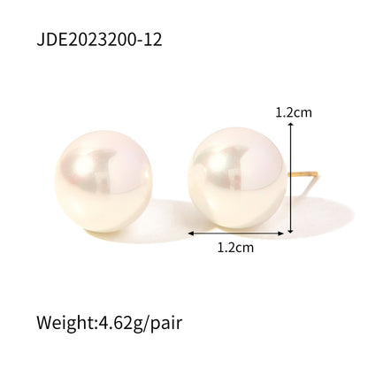 Stainless Steel Pearl Stud Earrings Titanium Steel d47b9799 013c 4802 ab10 daa782fd655e