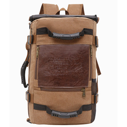 Men Canvas Backpack Huge Travel School Shoulder Computer Backpack Functional Versatile Bags Multifunctional Laptop Bag d4acb8