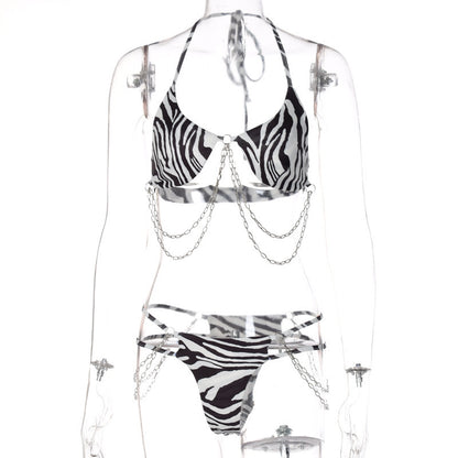 Printed Tether Chain Bikini Fashion Swimsuit Set d4b74a75 6c7a 4383 bd3c 73e65e043434