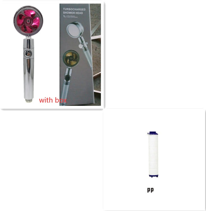 Shower Head Water Saving Flow 360 Degrees Rotating With Small Fan ABS Rain High Pressure Spray Nozzle Bathroom Accessories d4