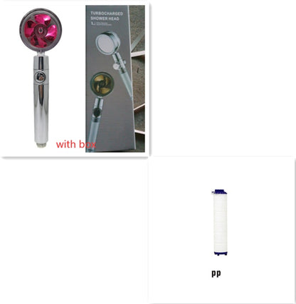 Shower Head Water Saving Flow 360 Degrees Rotating With Small Fan ABS Rain High Pressure Spray Nozzle Bathroom Accessories d4